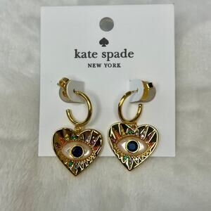 Kate Spade Evil Eye Huggie Drop Earrings MSRP $79
